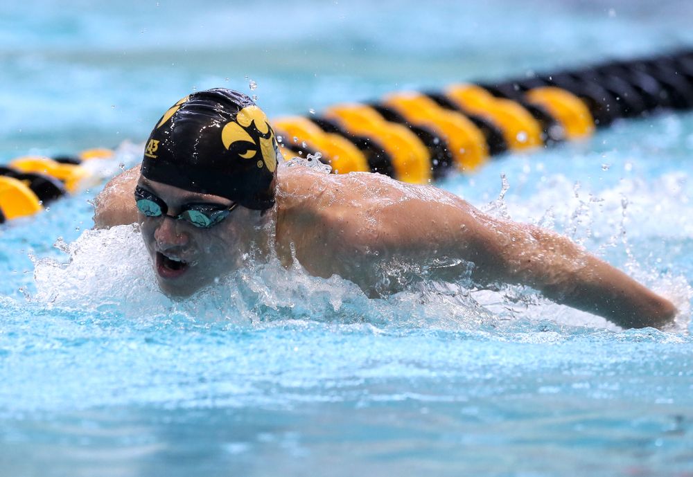Iowa's Michael Tenney competes in the 400-yard IM on the third day at the 2019 Big Ten Swimming and Diving Championships Thursday, February 28, 2019 at the Campus Wellness and Recreation Center. (Brian Ray/hawkeyesports.com)