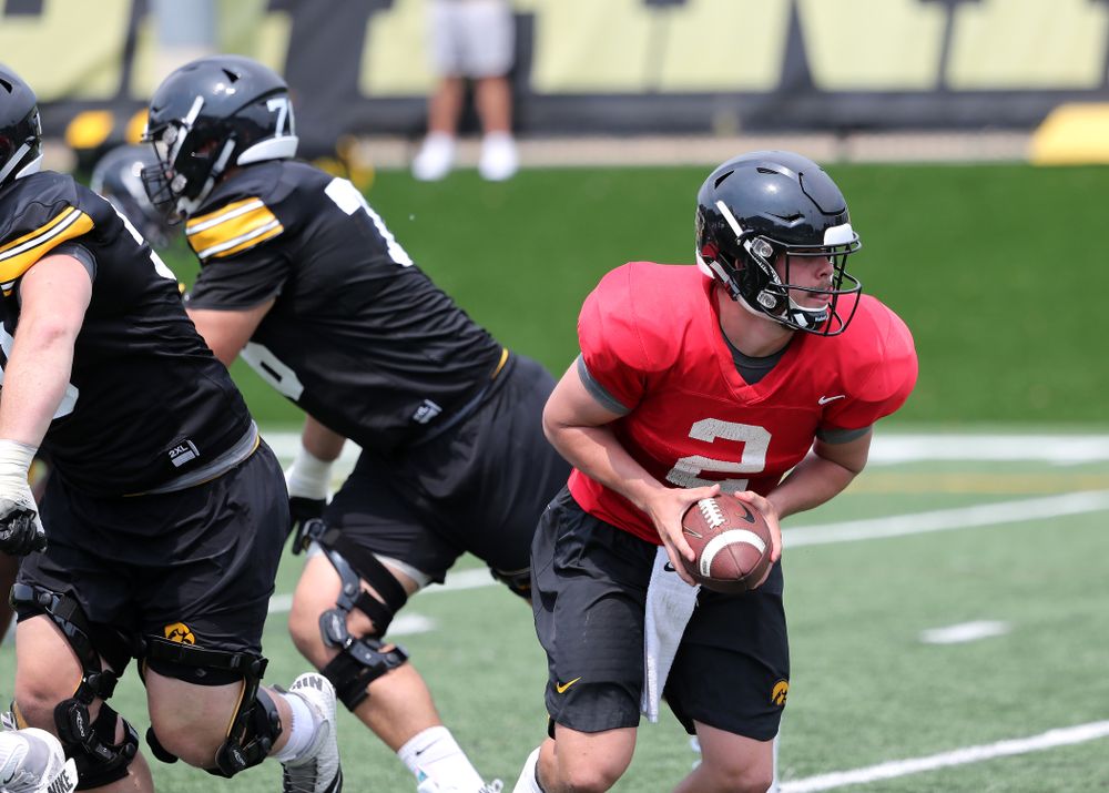 Iowa Hawkeyes quarterback Peyton Mansell (2) during the third practice of fall camp Sunday, August 5, 2018 at the Kenyon Football Practice Facility. (Brian Ray/hawkeyesports.com)