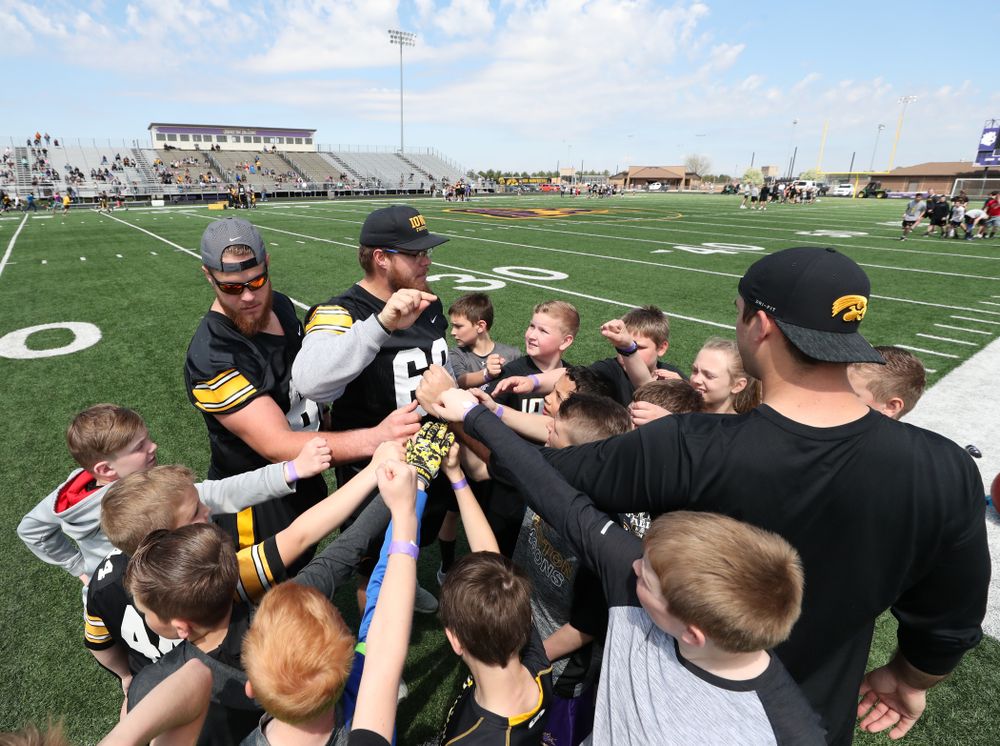 The Hawkeye Football youth clinic Saturday, May 4, 2019 in Johnston. (Max Allen/hawkeyesports.com)
