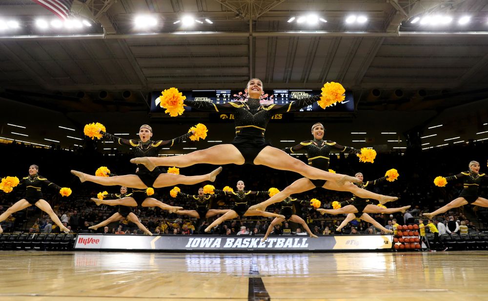 The Iowa Dance Team performs at halftime against the Maryland Terrapins Friday, January 10, 2020 at Carver-Hawkeye Arena. (Brian Ray/hawkeyesports.com)