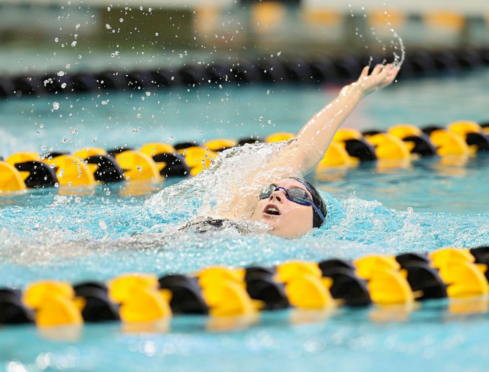 Iowa’s Anna Brooker swims the women’s 400 yard individual medley preliminary event during the 2020 Women’s Big Ten Swimming and Diving Championships at the Campus Recreation and Wellness Center in Iowa City on Friday, February 21, 2020. (Stephen Mally/hawkeyesports.com)