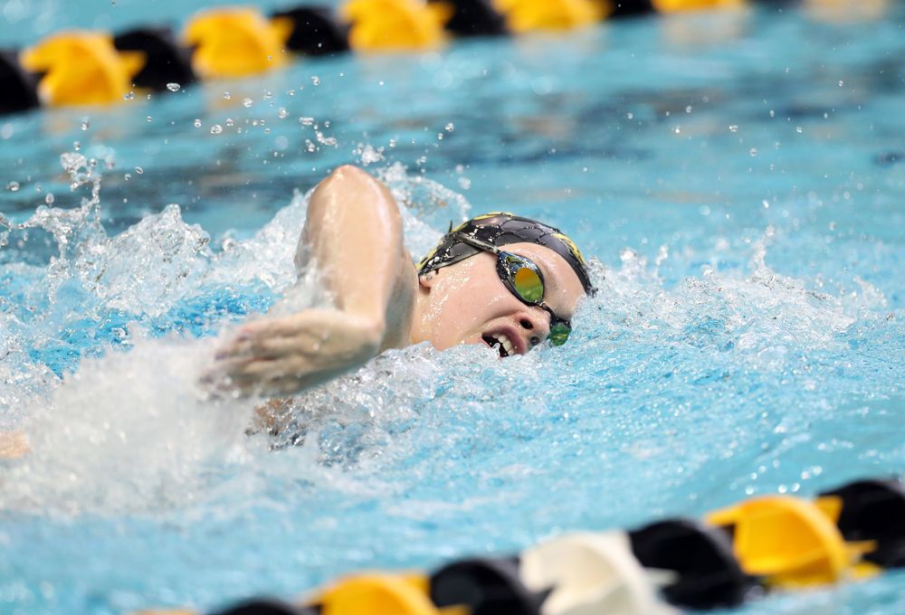 IowaÕs Lauren McDougall swims the 200 yard freestyle agains the Michigan Wolverines Friday, November 1, 2019 at the Campus Recreation and Wellness Center. (Brian Ray/hawkeyesports.com)