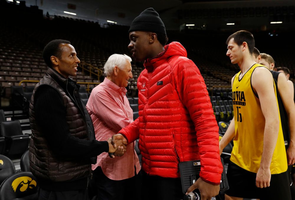 Lute Olson, Ronnie Lester, and Tyler Cook