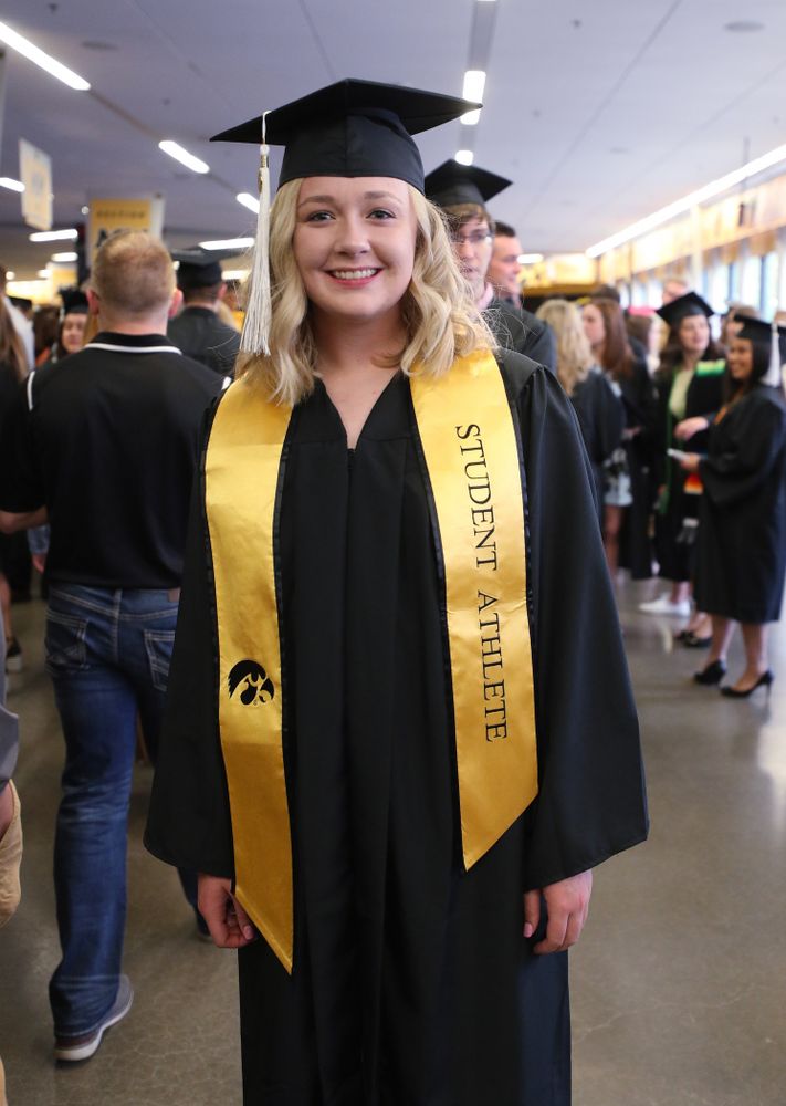 Iowa SoftballÕs Brooke Rozier during the College of Liberal Arts and Sciences spring commencement Saturday, May 11, 2019 at Carver-Hawkeye Arena. (Brian Ray/hawkeyesports.com)