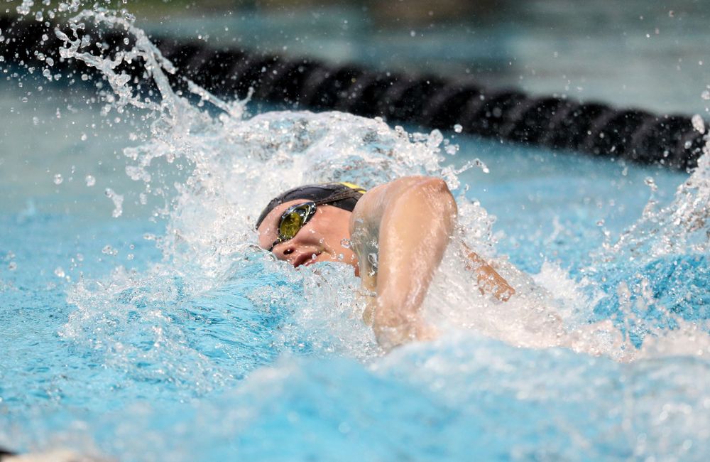IowaÕs Sarah Schemmel competes in the 50 yard freestyle against Notre Dame and Illinois Saturday, January 11, 2020 at the Campus Recreation and Wellness Center.  (Brian Ray/hawkeyesports.com)