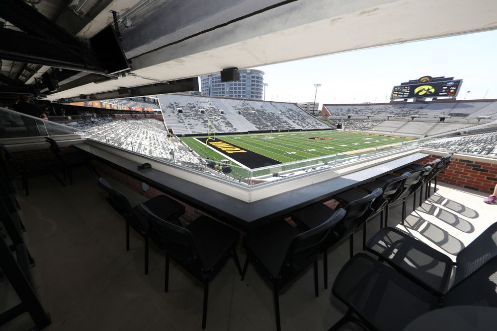 The view from a Loge Box in the new north end zone of Kinnick Stadium Friday, August 9, 2019. (Brian Ray/hawkeyesports.com)