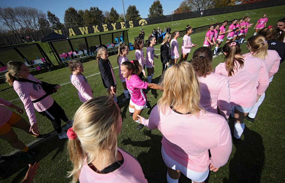 Iowa midfielder Isabella Blackman (6) takes the field before their match at the Iowa Soccer Complex in Iowa City on Sunday, Oct 27, 2019. (Stephen Mally/hawkeyesports.com)