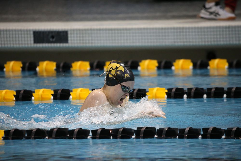 Lexi Horner during Iowa women’s swimming and diving vs Rutgers on Friday, November 8, 2019 at the Campus Wellness and Recreation Center. (Lily Smith/hawkeyesports.com)
