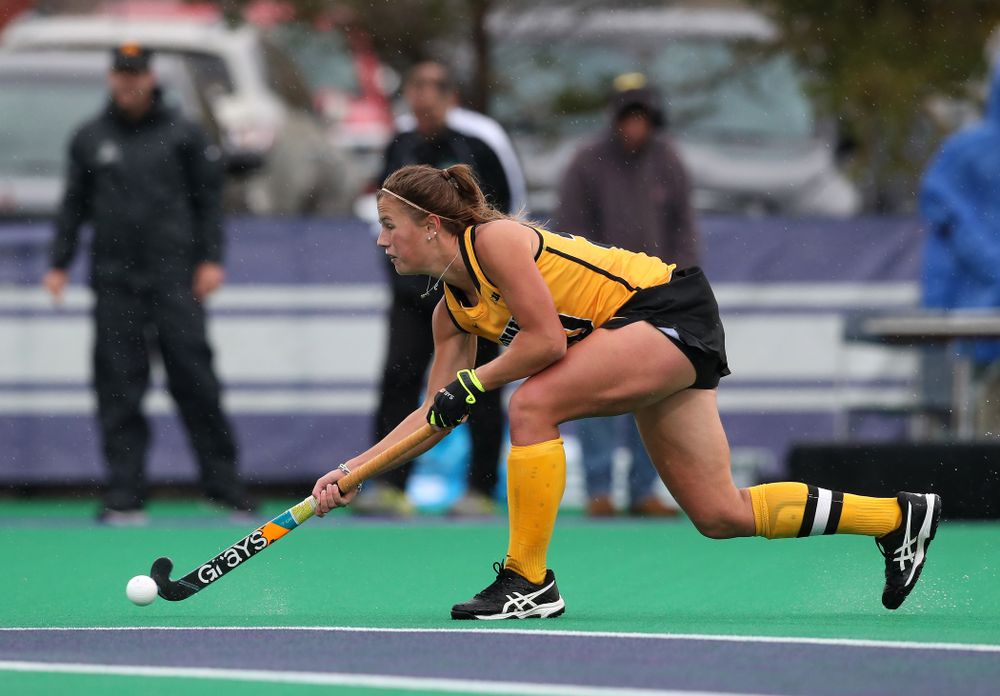 Iowa Hawkeyes Sophie Sunderland (20) against Maryland during the championship game of the Big Ten Tournament Sunday, November 4, 2018 at Lakeside Field in Evanston, Ill. (Brian Ray/hawkeyesports.com)