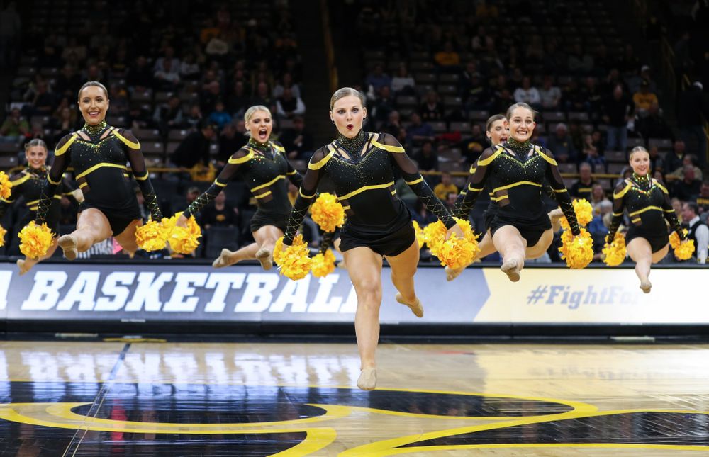 The Iowa Dance Team performs at halftime of the Iowa Hawkeyes game against North Florida Thursday, November 21, 2019 at Carver-Hawkeye Arena. (Brian Ray/hawkeyesports.com)