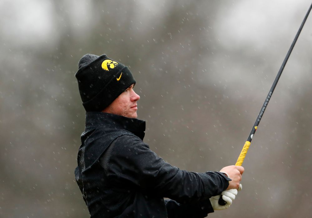 Iowa's Alex Moorman during day two of the 2018 Hawkeye Invitational Friday, April 13, 2018 at Finkbine Golf Course. (Brian Ray/hawkeyesports.com)